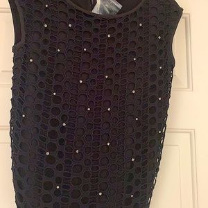 Black Ann Taylor open weave top.